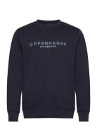 O-Neck Printed Sweat Tops Sweat-shirts & Hoodies Hoodies Navy Lindberg...