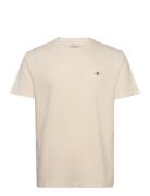 Texture Ss T-Shirt Tops T-shirts Short-sleeved Cream GANT