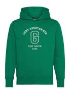 Graphic Sweat Hoodie Tops Sweat-shirts & Hoodies Hoodies Green GANT