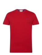 Contrast Logo Ss T-Shirt Tops T-shirts Short-sleeved Red GANT