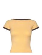 Mini Short Sleeve Top Tops T-shirts & Tops Short-sleeved Yellow Monki