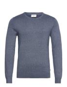 Ecovero L/S O-Neck Knit Tops Knitwear Round Necks Navy Lindbergh