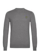 Cotton Merino Crew Neck Jumper Tops Knitwear Round Necks Grey Lyle & S...