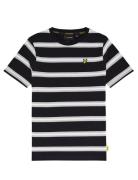 Yarn Dye Stripe T-Shirt Tops T-shirts Short-sleeved Black Lyle & Scott