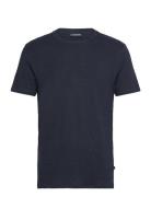 Coma Linen Tee Designers T-shirts Short-sleeved Navy J. Lindeberg