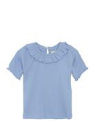 T-Shirt Ss Tops T-shirts Short-sleeved Blue Creamie