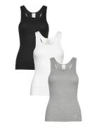 Scoop Neck Cotton Tank 3Pk Topp Black Calvin Klein