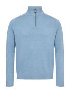 Bs Vangelis Regular Fit Knitwear Tops Knitwear Half Zip Jumpers Blue B...