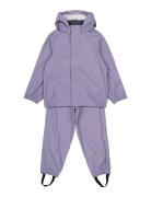 Pu Rain W. Susp. Recycled Outerwear Rainwear Rainwear Sets Purple Mikk...