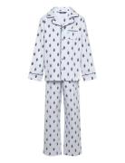 S6-Sleepwear Pant Set Pyjamas Sett Blue Ralph Lauren Kids