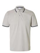 Slhslim-Atlas Sport Ss Polo Tops Polos Short-sleeved Grey Selected Hom...