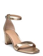 Logan Metallic Nappa Leather Sandal Høyhælte Sko Gold Lauren Ralph Lau...