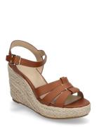 Soffia Calfskin Espadrille Sandal Med Hæl Espadrilles Brown Lauren Ral...