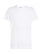 S/S Crew Neck 3Pk Tops T-shirts Short-sleeved White Calvin Klein