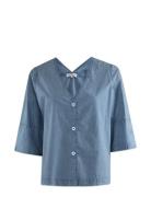 Maude Tops Shirts Short-sleeved Blue Six Ames