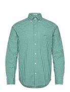 Reg Classic Poplin Gingham Shirt Tops Shirts Casual Green GANT