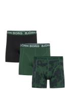 Cotton Stretch Boxer 3P Boksershorts Green Björn Borg