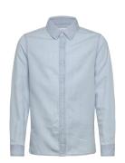 Slim-Fit Denim Shirt Tops Shirts Long-sleeved Shirts Blue Mango