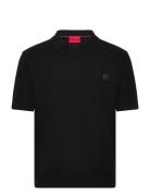 Shiplom Tops Knitwear Short Sleeve Knitted Polos Black HUGO