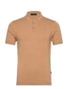 Polo S/S With Buttons Tops Polos Short-sleeved Brown Lindbergh