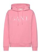 Tonal Graphic Hoodie Tops Sweat-shirts & Hoodies Hoodies Pink GANT