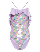 Swimming Costume Badedrakt Badetøy Purple Billieblush