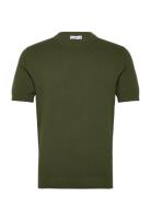 Cotton Fine-Knit T-Shirt Tops Knitwear Round Necks Green Mango