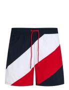 Medium Drawstring Diag Badeshorts Navy Tommy Hilfiger