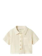 Nmffeel Ss Short Shirt Tops Shirts Short-sleeved Shirts Beige Name It