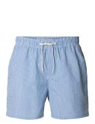 Slhcooper-Seersucker Swimshorts Bottoms Shorts Casual Blue Selected Ho...