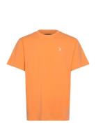 Cross Logo Organic Tee Tops T-shirts Short-sleeved Orange Clean Cut Co...