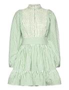 Seersucker Mini Dress Designers Short Dress Green By Ti Mo
