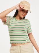 Only - T-Shirts - Cloud Dancer Teaberry+Vibrant Green - Onljanie S/S S...