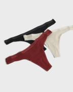 Calvin Klein Underwear - Rød - Thong 3PK