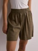 Only - Grønn - Onltokyo Hw Linen Blend Shorts Pnt