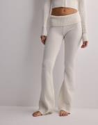 Nelly - Hvit - Tight Rib Knit Pants