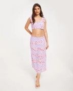 Only - Blomstrete - Onlmadeline Lw Calf Skirt Ptm