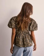 Nelly - Multi/Mønstrete - Bow Puff Sleeve Blouse