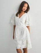 Selected Femme - Hvit - Slfdahlia Ss Short Broderi Dress No