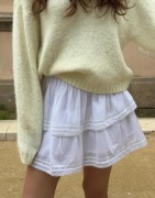 Nelly - Hvit - Lace Detail Frill Skirt