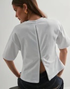 Pieces - Hvit - Pcamy Ss O-Neck Zip Tee Jrs D2D