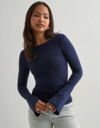 Nelly - Blå - Ultra Soft Boat Neck Top