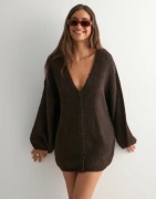 Nelly - Brun - Volume Knit Cardigan