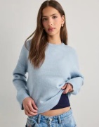 Only - Blå - Onlsimoni L/S O-Neck Pullover Knt N