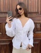 Nelly - Hvit - Clean Structure Blouse