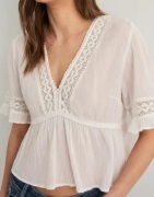 Nelly - Hvit - Sweet Detail Blouse