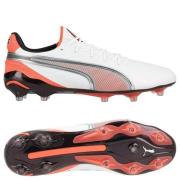 PUMA King Ultimate FG/AG Untamed - PUMA White/Puma Sølv/Glødende rød/P...