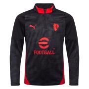 Milan Treningsskjorte 1/4 glidelås - PUMA Svart/For all tid rød Barn
